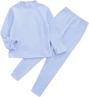 Kids Girls Thermal Underwear Set, Long Johns Loungewear