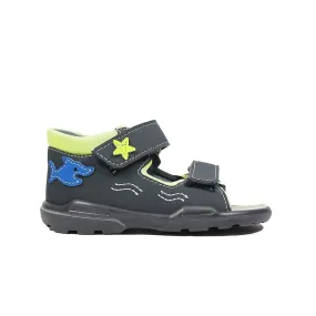 Kids Ricosta Frankie | Grey | Boys Rip Tape Closed Back Sandals