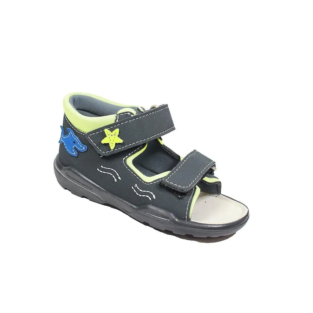 Kids Ricosta Frankie | Grey | Boys Rip Tape Closed Back Sandals