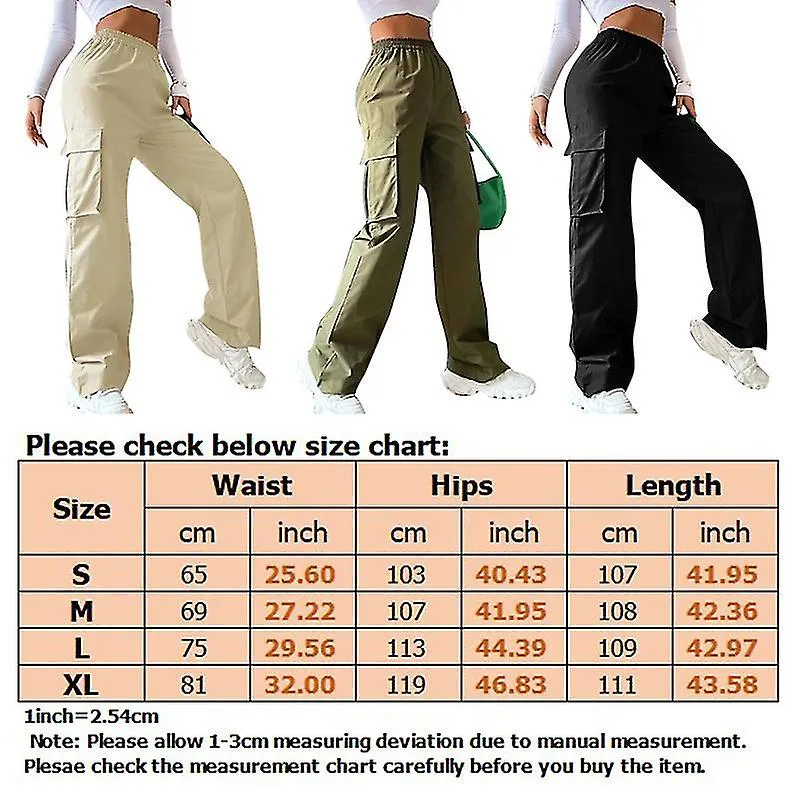 Ladies Elastic Waisted Pants Loose Fit Work Palazzo Pant High Waist Loungewear