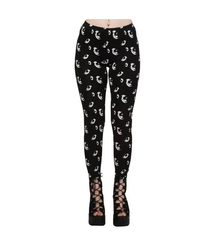 Leggings Negros Heavenly Creatures Brillan Oscuridad Banned LG1132