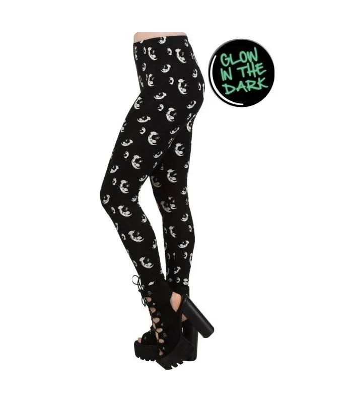 Leggings Negros Heavenly Creatures Brillan Oscuridad Banned LG1132