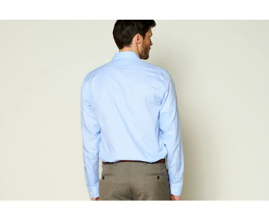 Light Blue Cotton shirt - Straight collar - ANSBERT