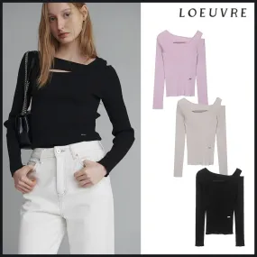 LOEUVRE  |Casual Style Blended Fabrics Street Style Boat Neck