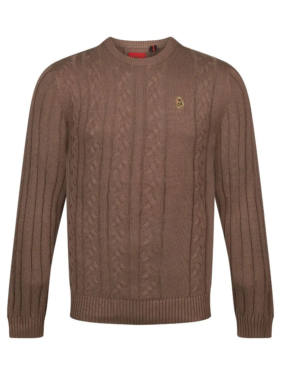 Luke 1977 Modern Crew Neck Jumpers Mushroom