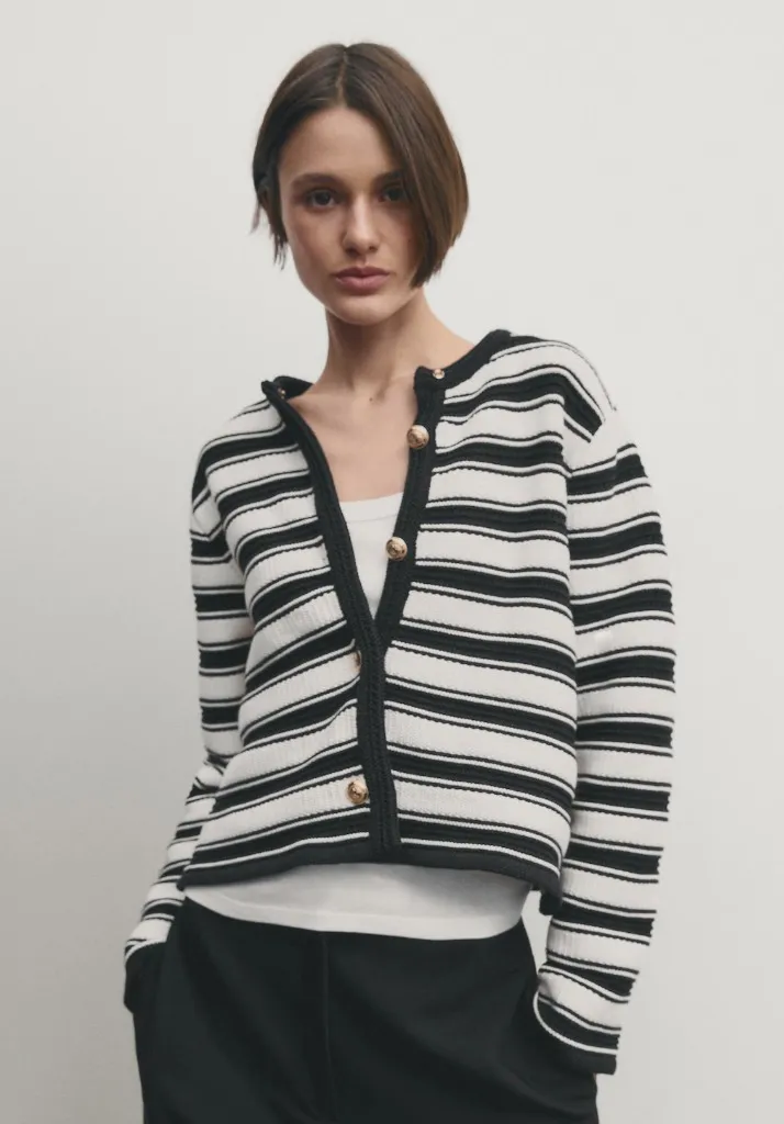 Massimo Dutti  |Stripes Casual Style Long Sleeves Cotton Elegant Style