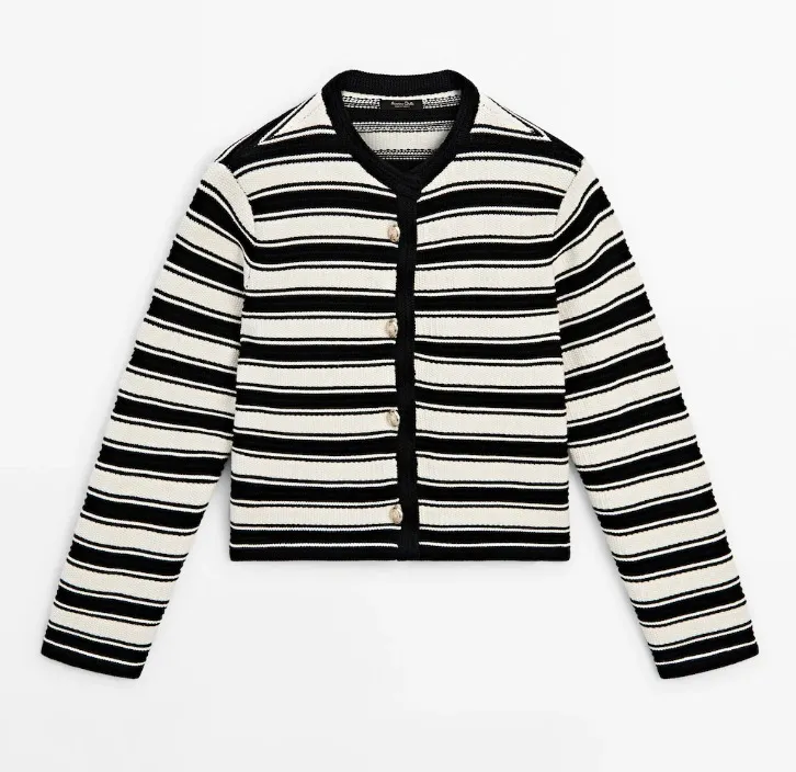 Massimo Dutti  |Stripes Casual Style Long Sleeves Cotton Elegant Style