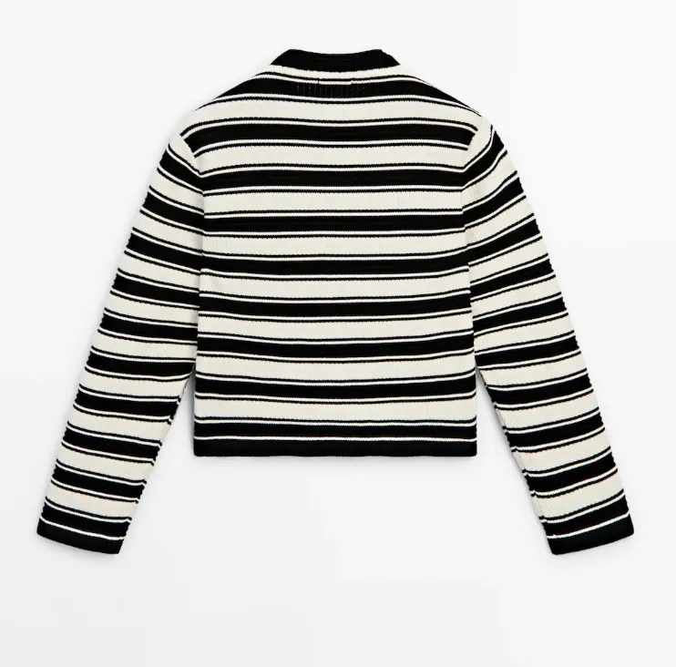 Massimo Dutti  |Stripes Casual Style Long Sleeves Cotton Elegant Style