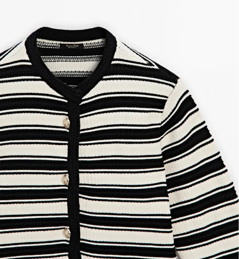 Massimo Dutti  |Stripes Casual Style Long Sleeves Cotton Elegant Style