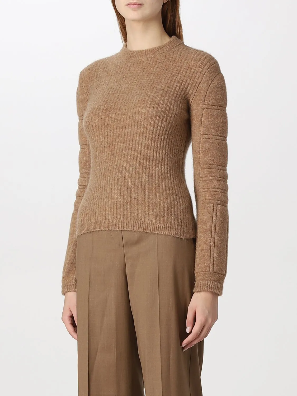 MaxMara  |Crew Neck Casual Style Wool Nylon Rib Blended Fabrics