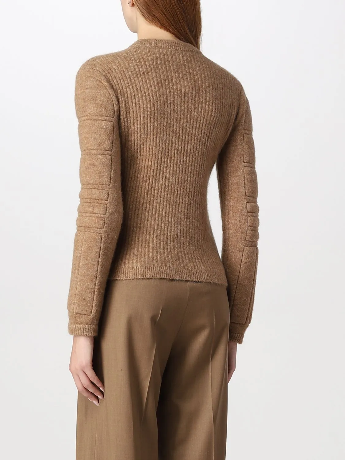 MaxMara  |Crew Neck Casual Style Wool Nylon Rib Blended Fabrics