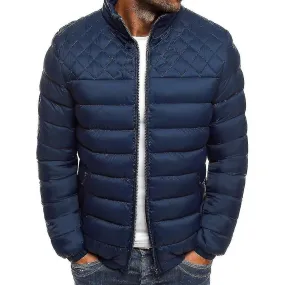 Men Quilted Puffer Jacket Winter Warm Bubble Down Coat Zip Padded Outerwear Pocket-xinhan