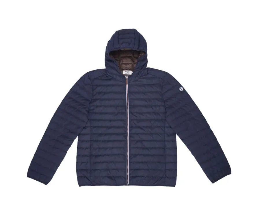 Men's Navy Lightweight Hooded Down Jacket - SIVERT II