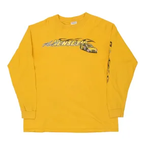 M&O Knits Nascar Long Sleeve T-Shirt - XL Yellow Cotton