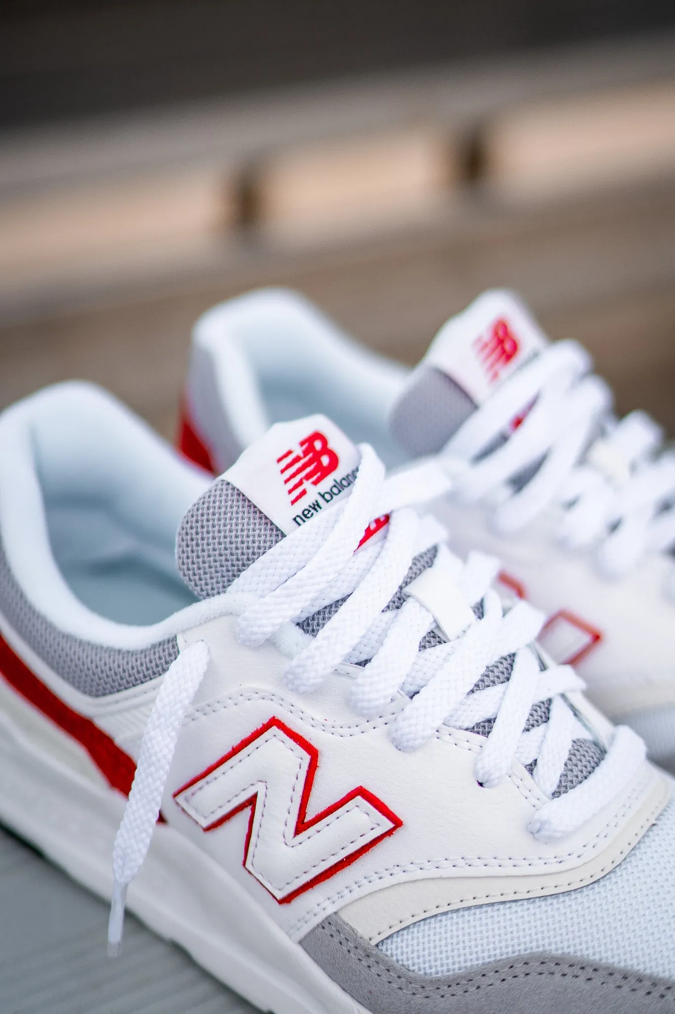 New Balance 997H White/Red Shoes - CM997HOE