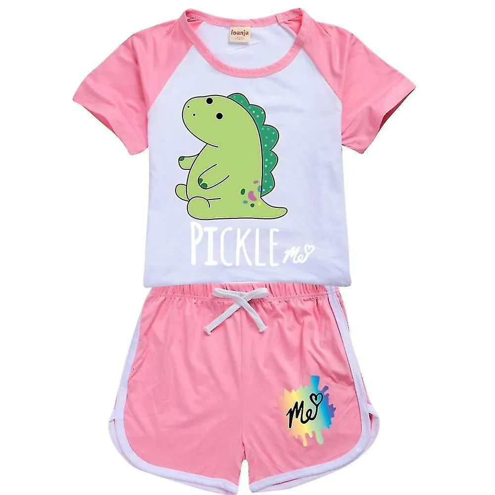 Niños Niños Niñas Moriah Elizabeth Lindo dinosaurio Impreso Trajes cortos Set T-shirt Shorts Pijama Sleepwear Loungewear Summer 