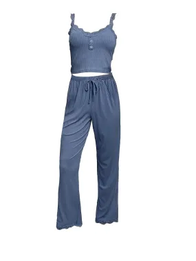 Pajamas Set Pajamas Set for Women Uk Ladies Long Pajamas Sets Long Sleeve Pj Pants Sets