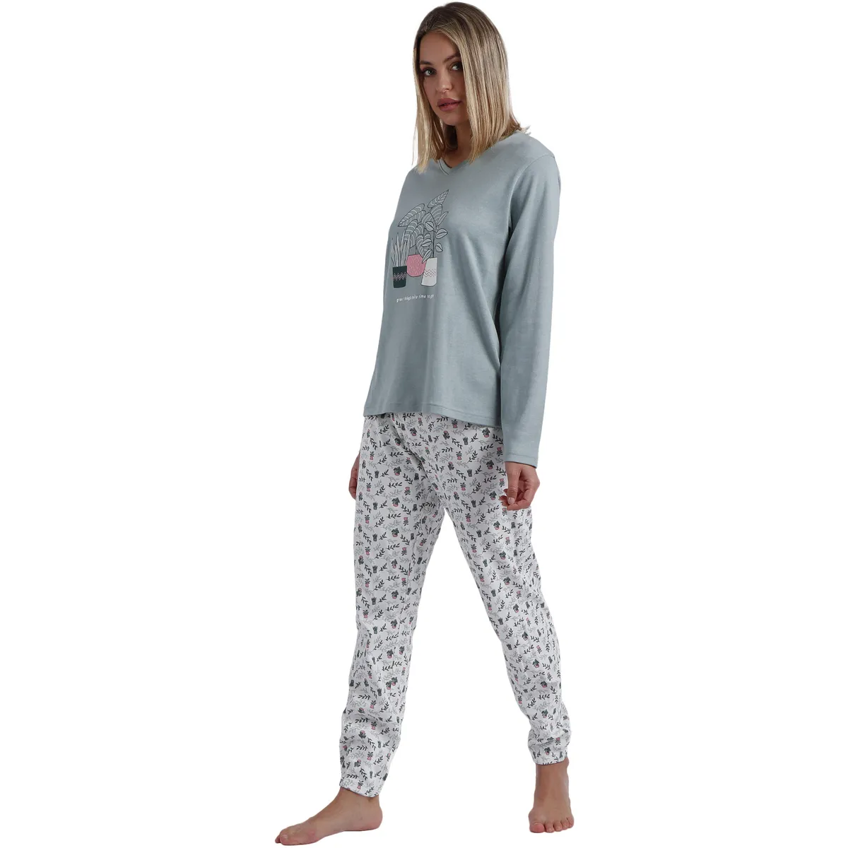 Pijama loungewear pantalón top manga larga Time A Grow