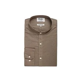 Plain Taupe cotton linen shirt - ELIBERT