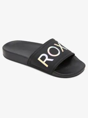 Roxy Slippy II Girls Slide- Black