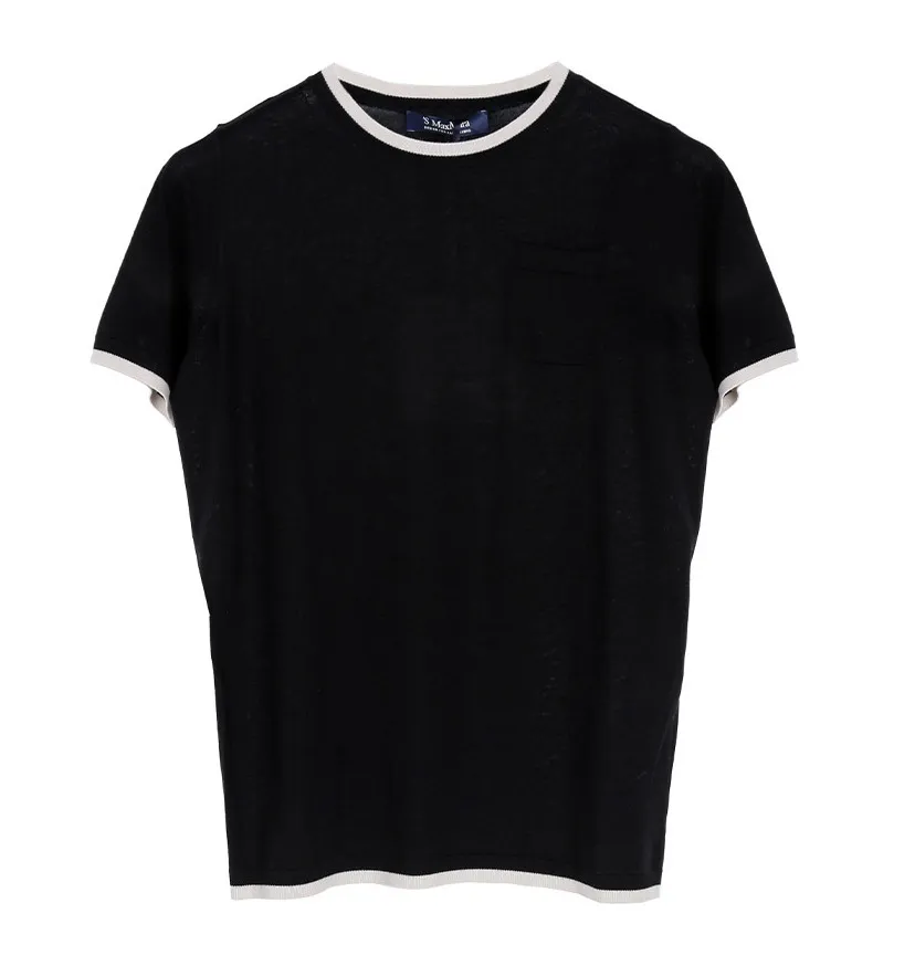 S Max Mara  |Casual Style Unisex Street Style Logo V-neck & Crew neck