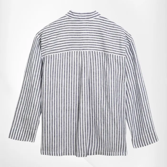 S Max Mara  |Stripes Casual Style Linen Long Sleeves Office Style