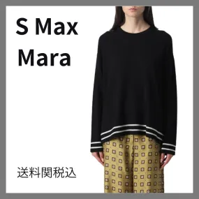 S Max Mara  |Stripes Casual Style U-Neck Long Sleeves V-neck & Crew neck