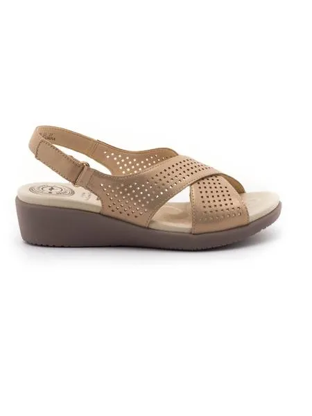 sandalias kangaroos 760 de piel doradas para mujer