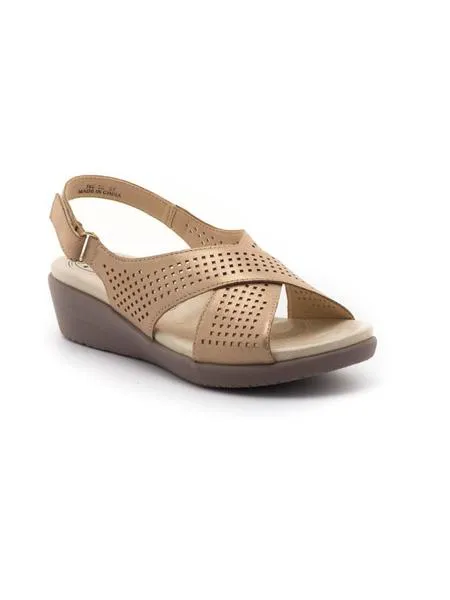 sandalias kangaroos 760 de piel doradas para mujer