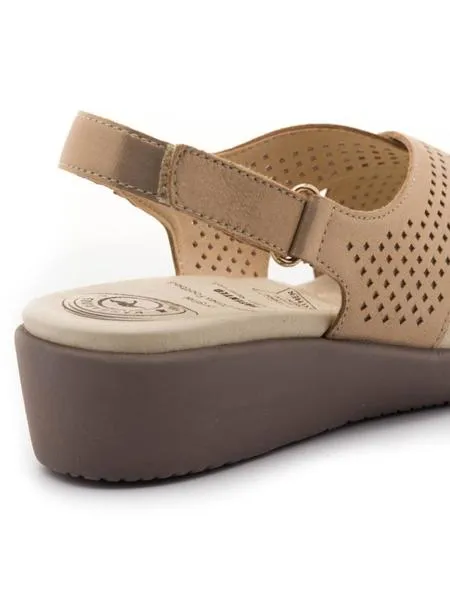 sandalias kangaroos 760 de piel doradas para mujer