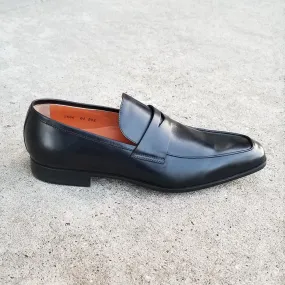 Santoni Fisk Black Loafer Rubber Sole