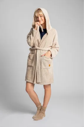 Soft Hooded Robe - Plush Bathrobe with Lightweight Feel