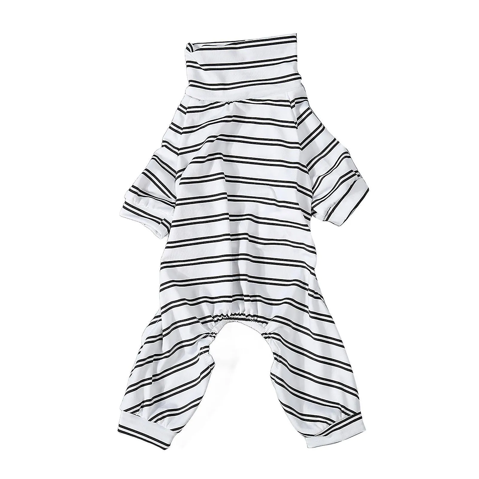 Striped Dog Pajamas - Cute and Thin High Collar Jumpsuit for Indoor/Outdoor Activities (Summer)