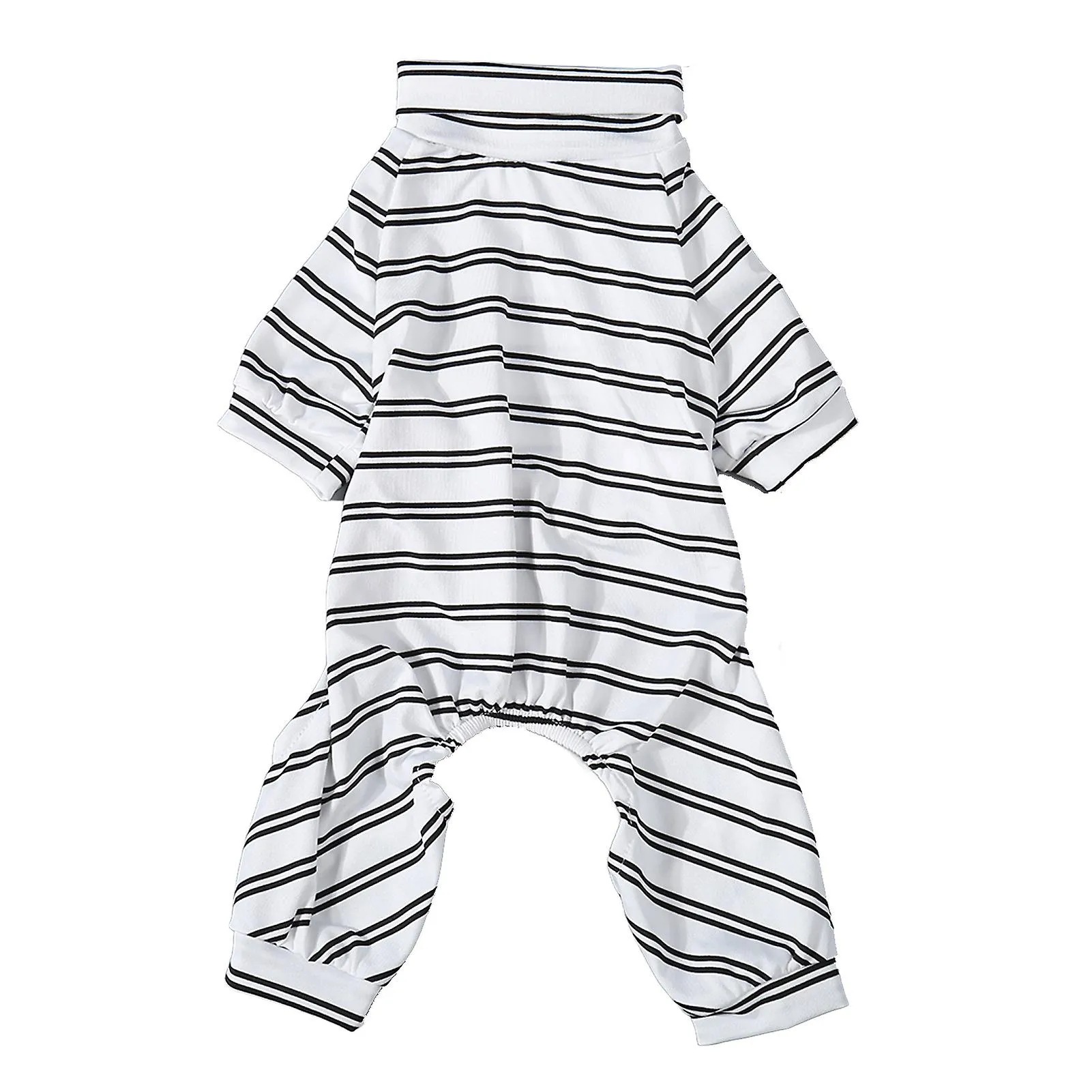 Striped Dog Pajamas - Cute and Thin High Collar Jumpsuit for Indoor/Outdoor Activities (Summer)