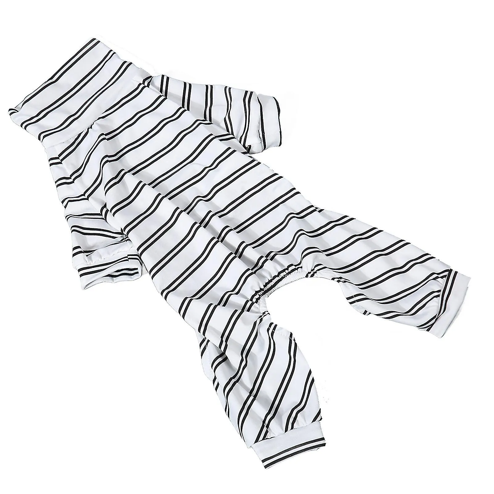 Striped Dog Pajamas - Cute and Thin High Collar Jumpsuit for Indoor/Outdoor Activities (Summer)