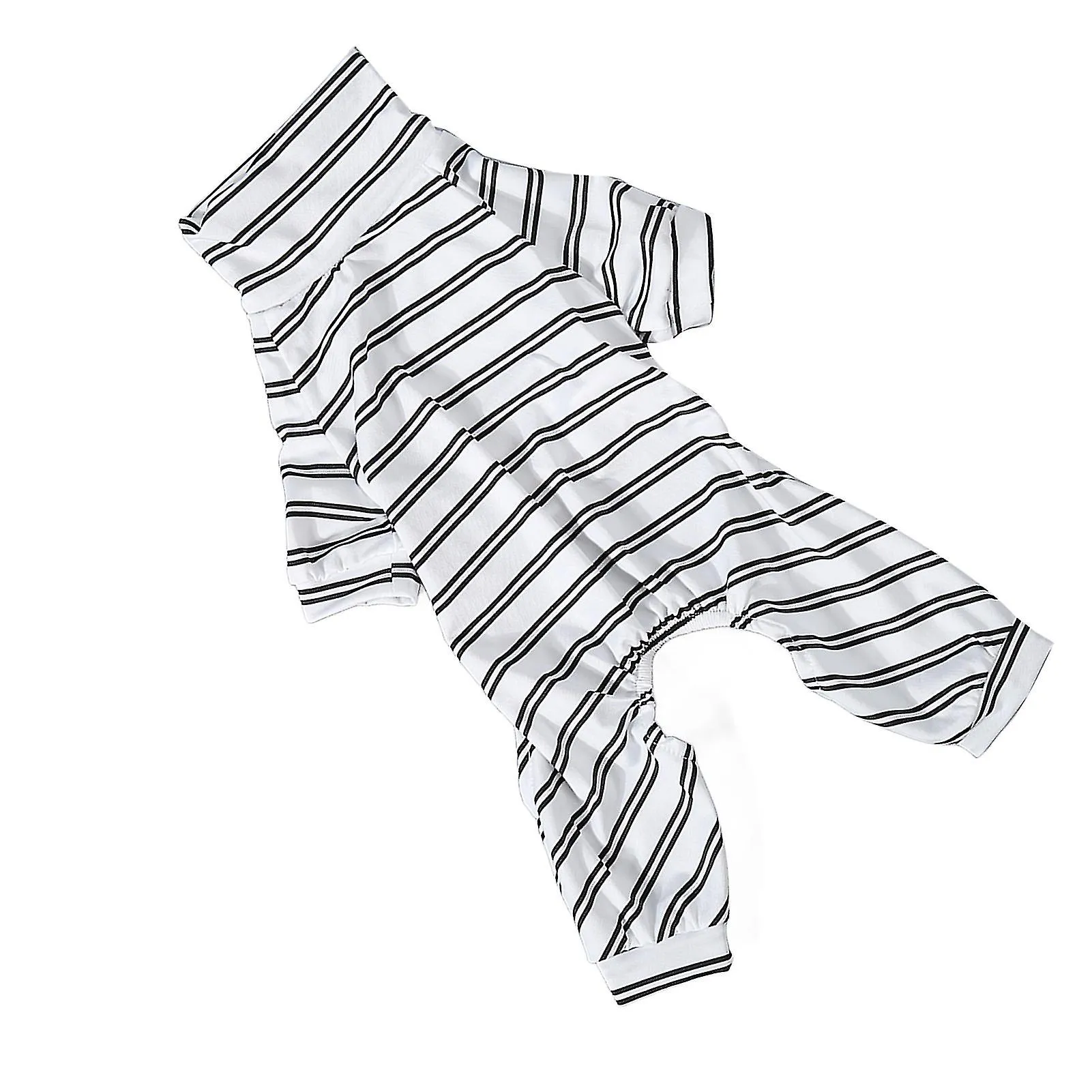 Striped Dog Pajamas - Cute and Thin High Collar Jumpsuit for Indoor/Outdoor Activities (Summer)