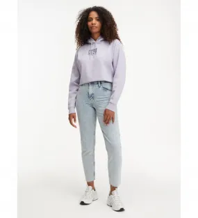 Sudadera Cropped Heavyweight Knits Brushstroke Print lavanda