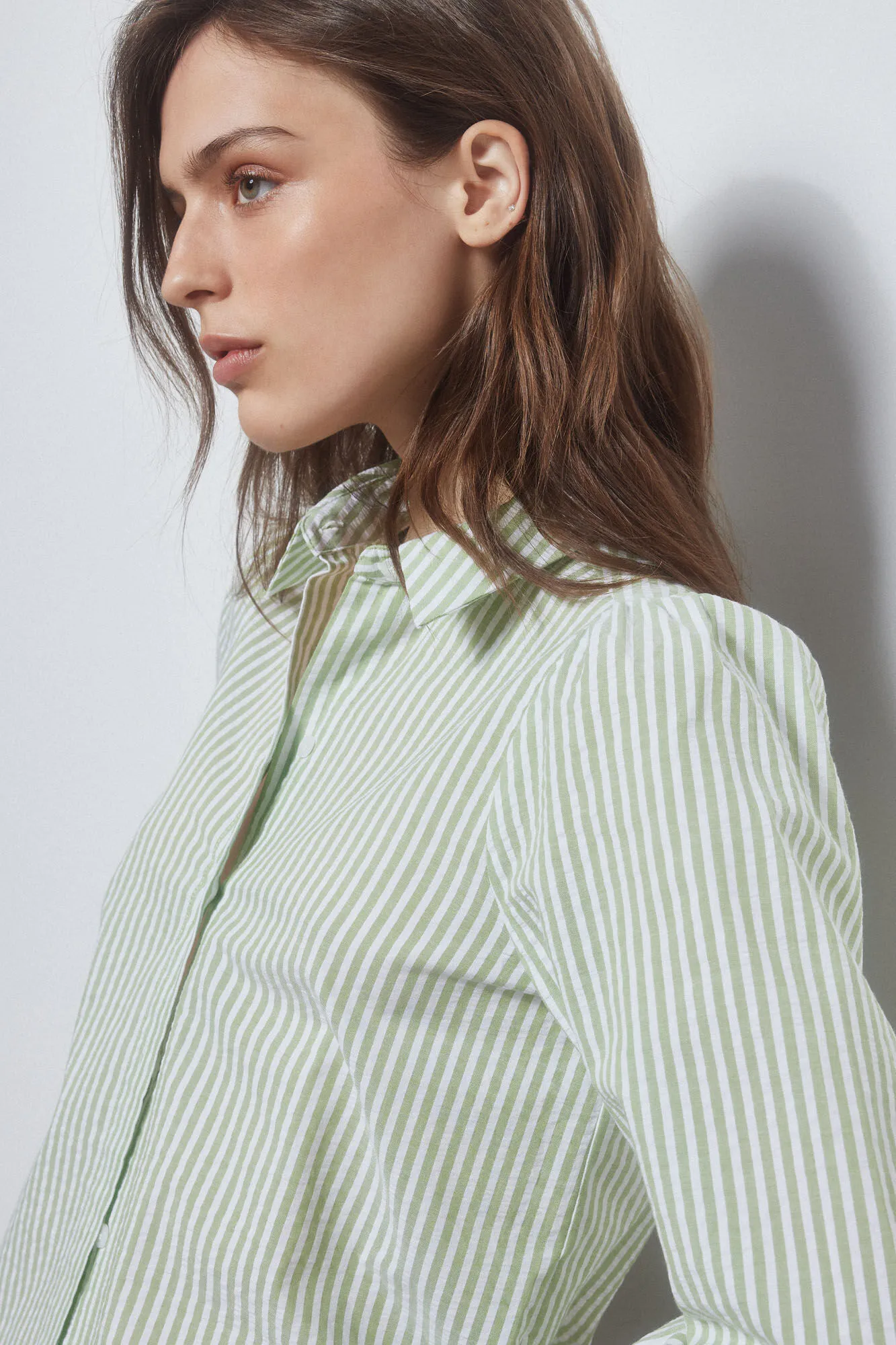 Textured striped shirt