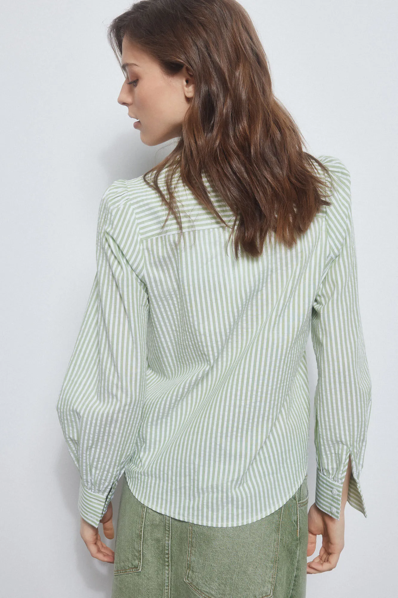 Textured striped shirt