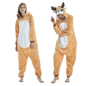 Tianma Cartoon One-piece Pajamas Flannel Pajamas Animal Pajamas Couple Pajamas For Men And Women