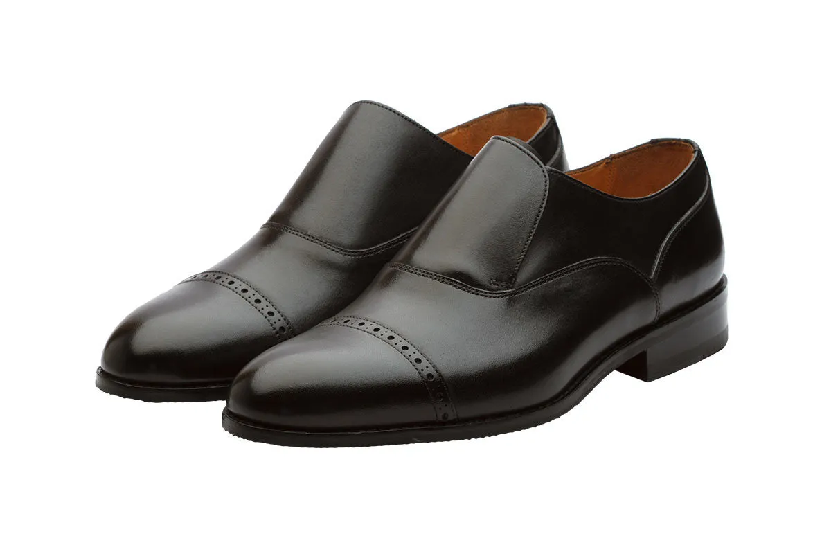 Toecap Brogue Slipon – Black