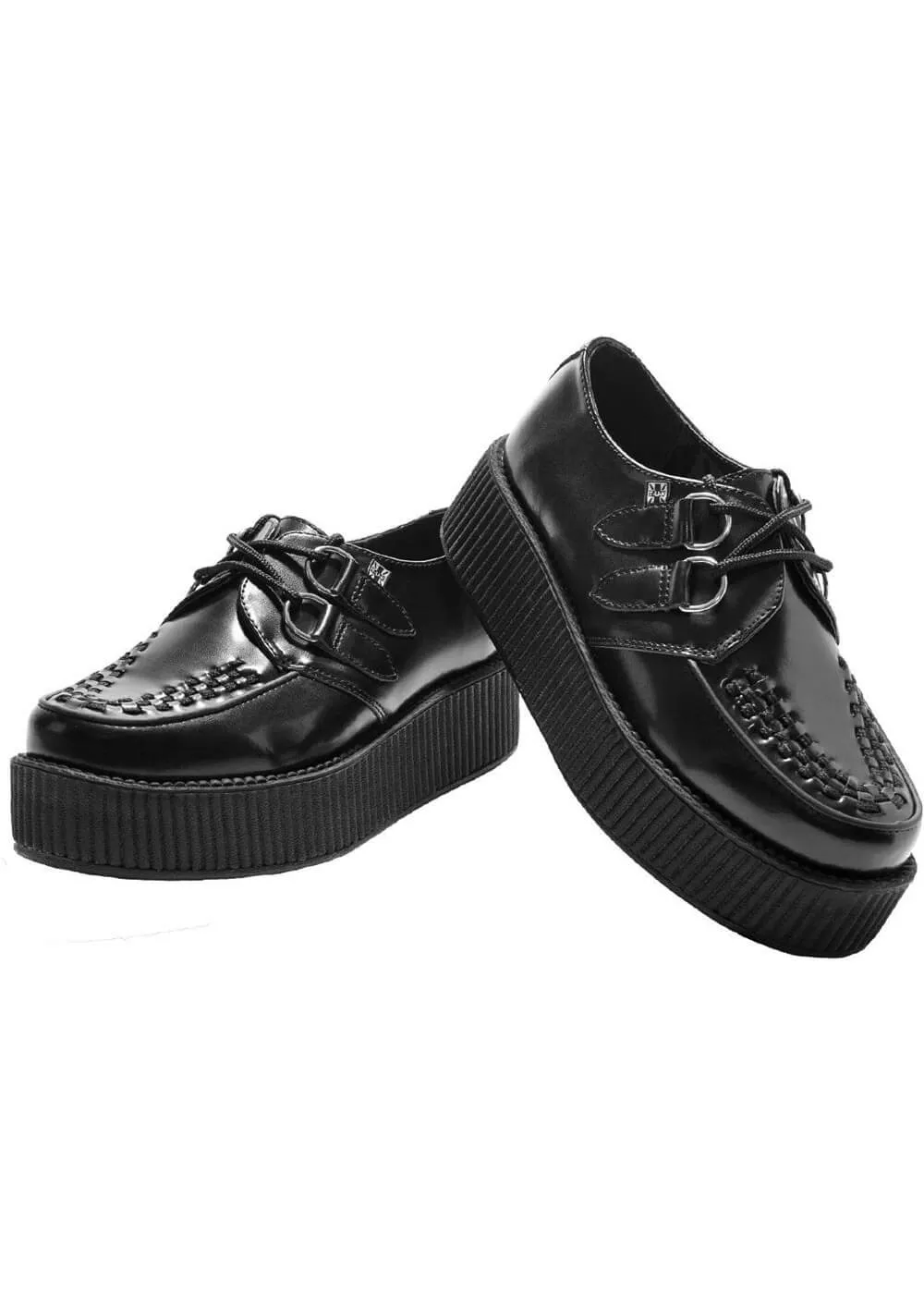 T.U.K Viva Hi Sole Leather Creepers Black