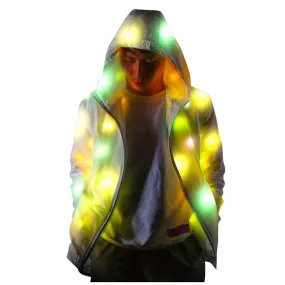 Unisex LED Jacket Landscap Mens LED Colorful Glowing Jacket Women Colorful Luminous Coat Christmas Halloween Outerwear