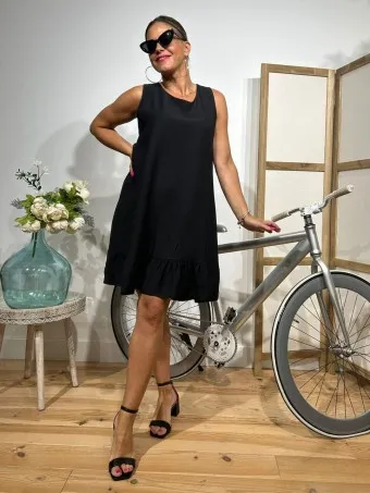 Vestido Corto Lazada GEORGIA Negro