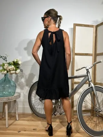 Vestido Corto Lazada GEORGIA Negro