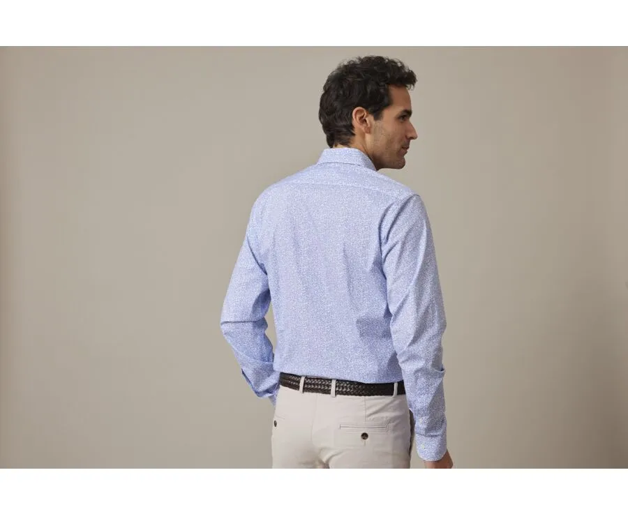 White & Blue printed shirt - ULDÉRIC