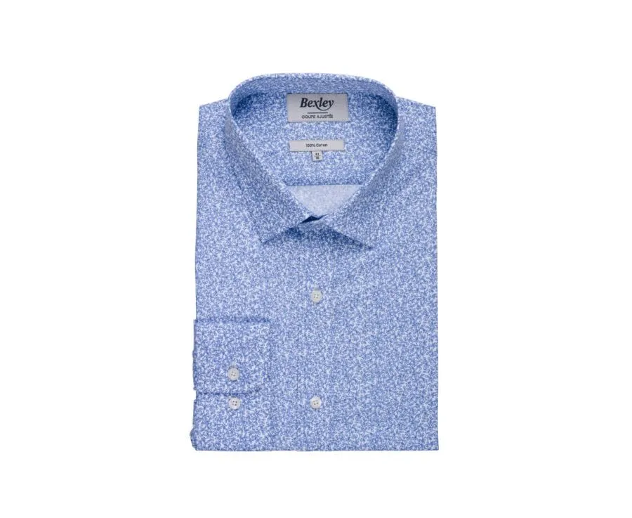 White & Blue printed shirt - ULDÉRIC