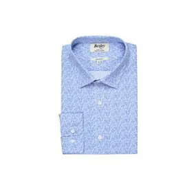 White cotton shirt with blue floral print - SULPICE