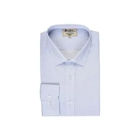 White shirt printed - blue patterns - Straight collar - ALPHONSE