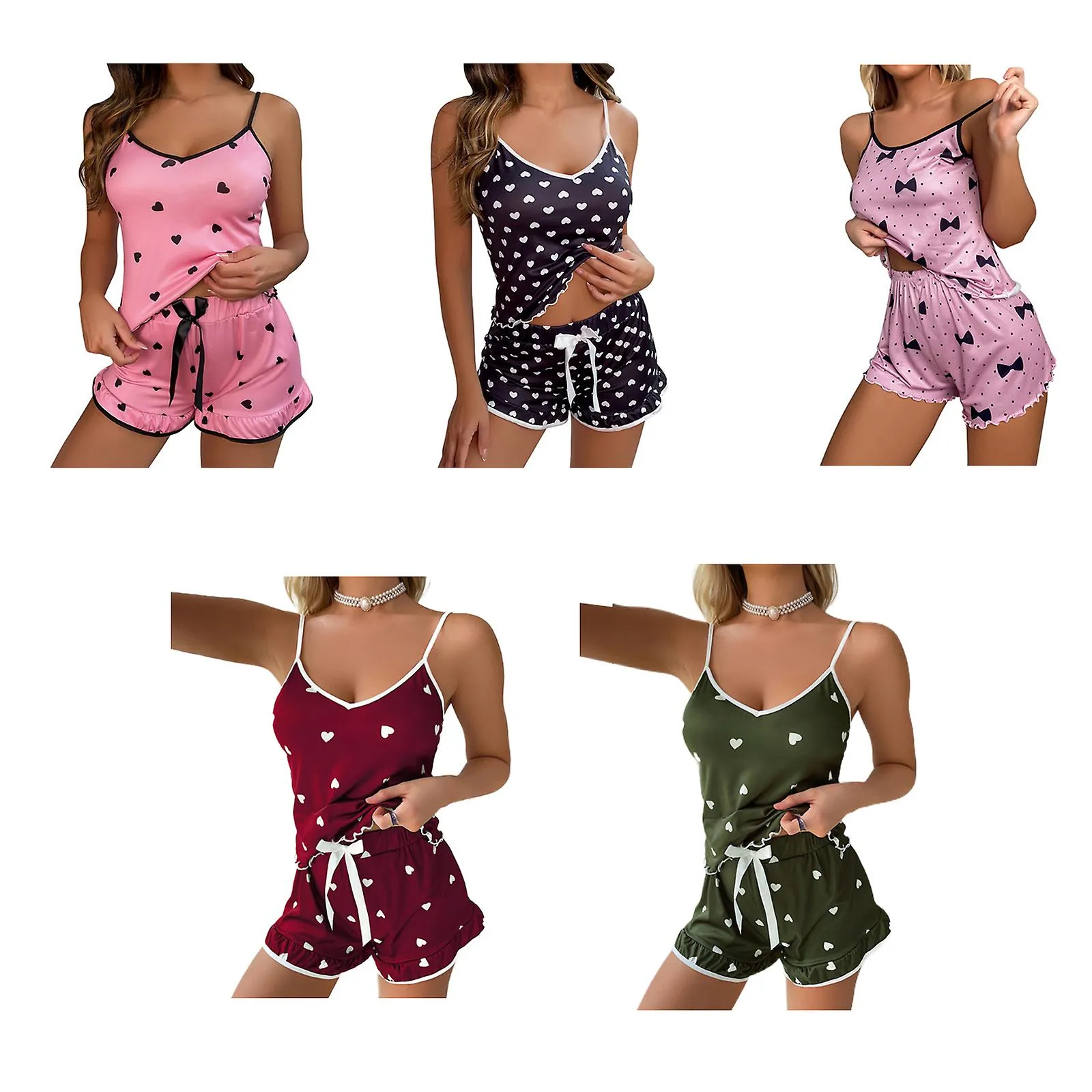 Women Pajamas Soft Summer Sleepwear Loose Comfy Loungewear Casual Sleep Nightwear S-XXL